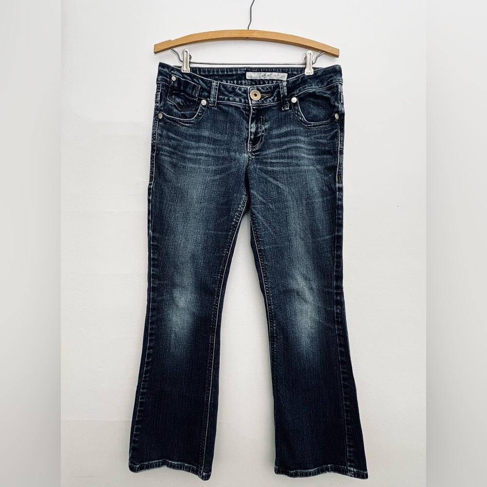DKNY Jeans Womens 10 Petite Dark Wash Bootcut Mid Rise Stretch Classic Denim